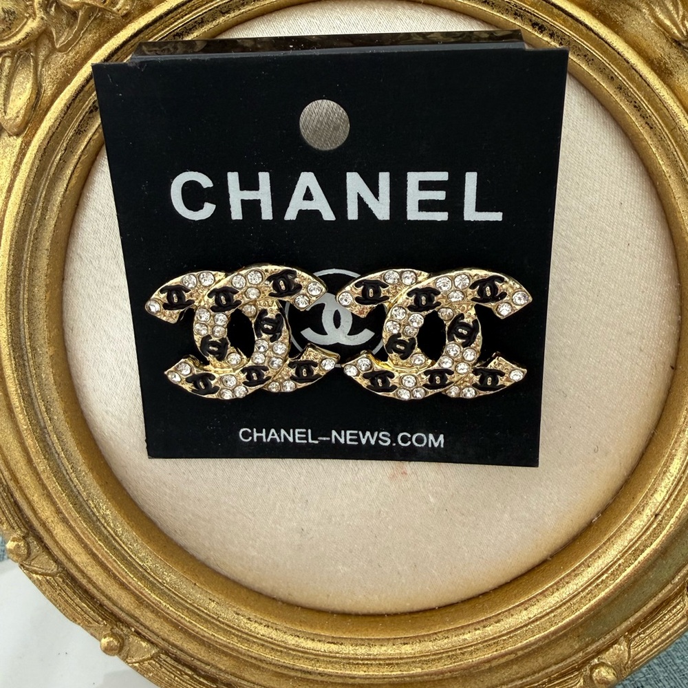 Gold and Black Earrings